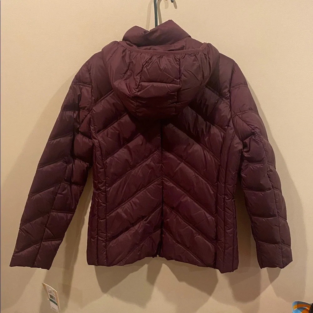 NEW Michael Kors Quilted Hooded Puffer Jacket - EGGPLANT - Picture 5 of 6